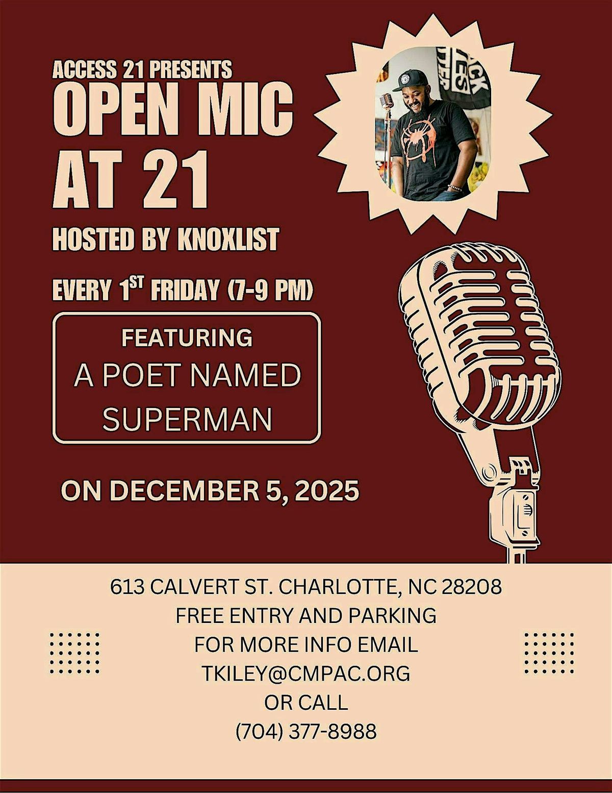 Open Mic at 21 Featuring "A Poet Named Superman" | Event in Charlotte | AllEvents