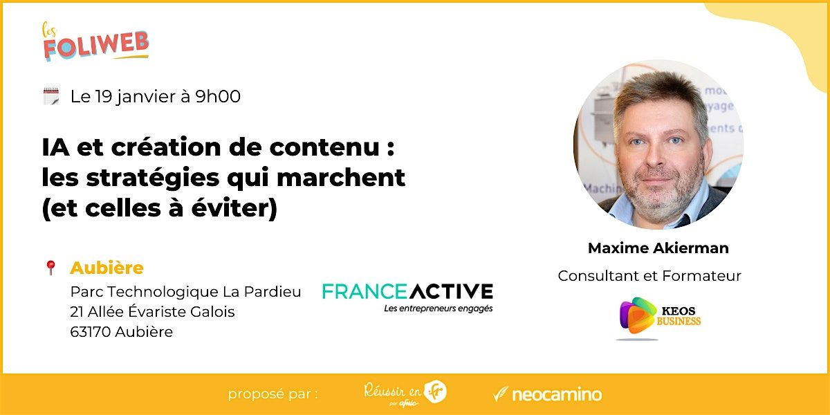 IA & création de contenu : les stratégies qui marchent (et celles à éviter), 19 January | AllEvents