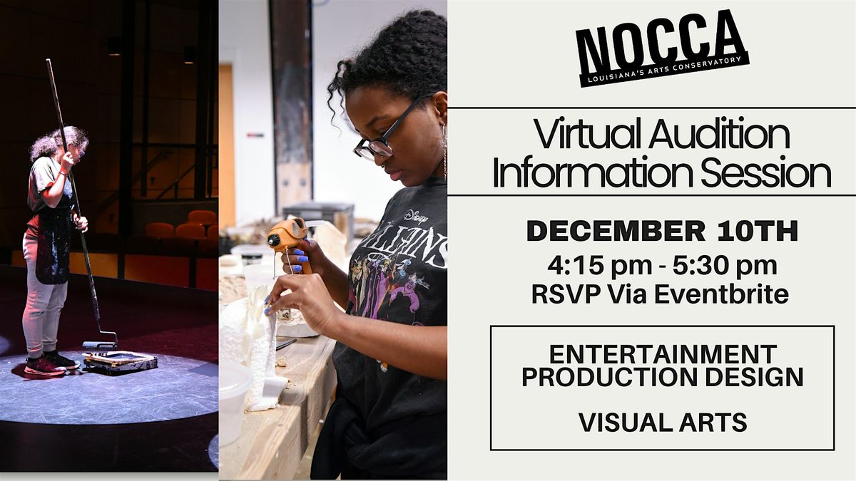 2026- 27 VIRTUAL Audition Information Session in VISUAL ARTS, 10 December | Event in New Orleans | AllEvents