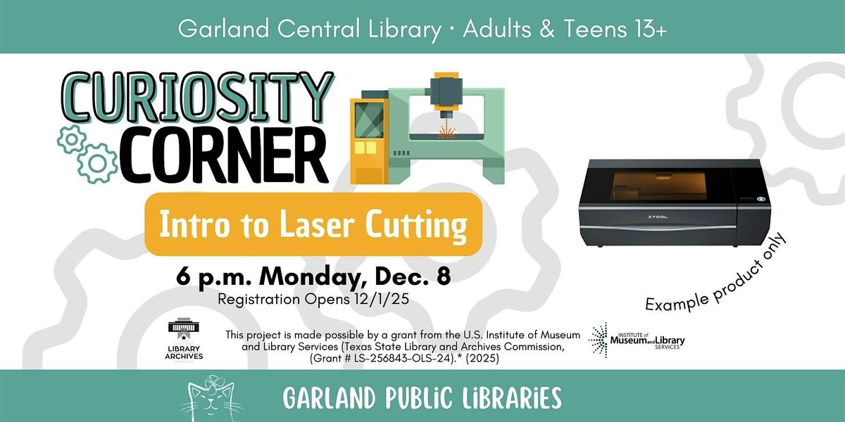 Makerspace: Intro to Laser Cutting, 8 December | Event in Garland | AllEvents