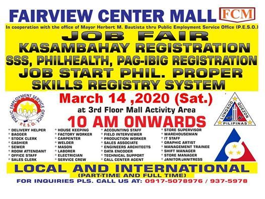 Fcm Job Fair 2020 At Fairview Center Mall Quezon City