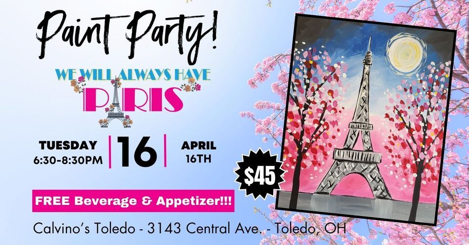 Spring Paint Party at CalvinosToledo!, Calvino's Restaurant and Wine