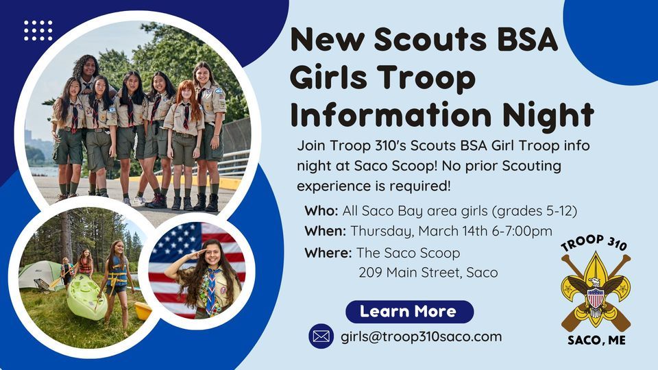 Scouts BSA Troop 310G Info Session: Learn, Connect, & Join!, The Saco ...