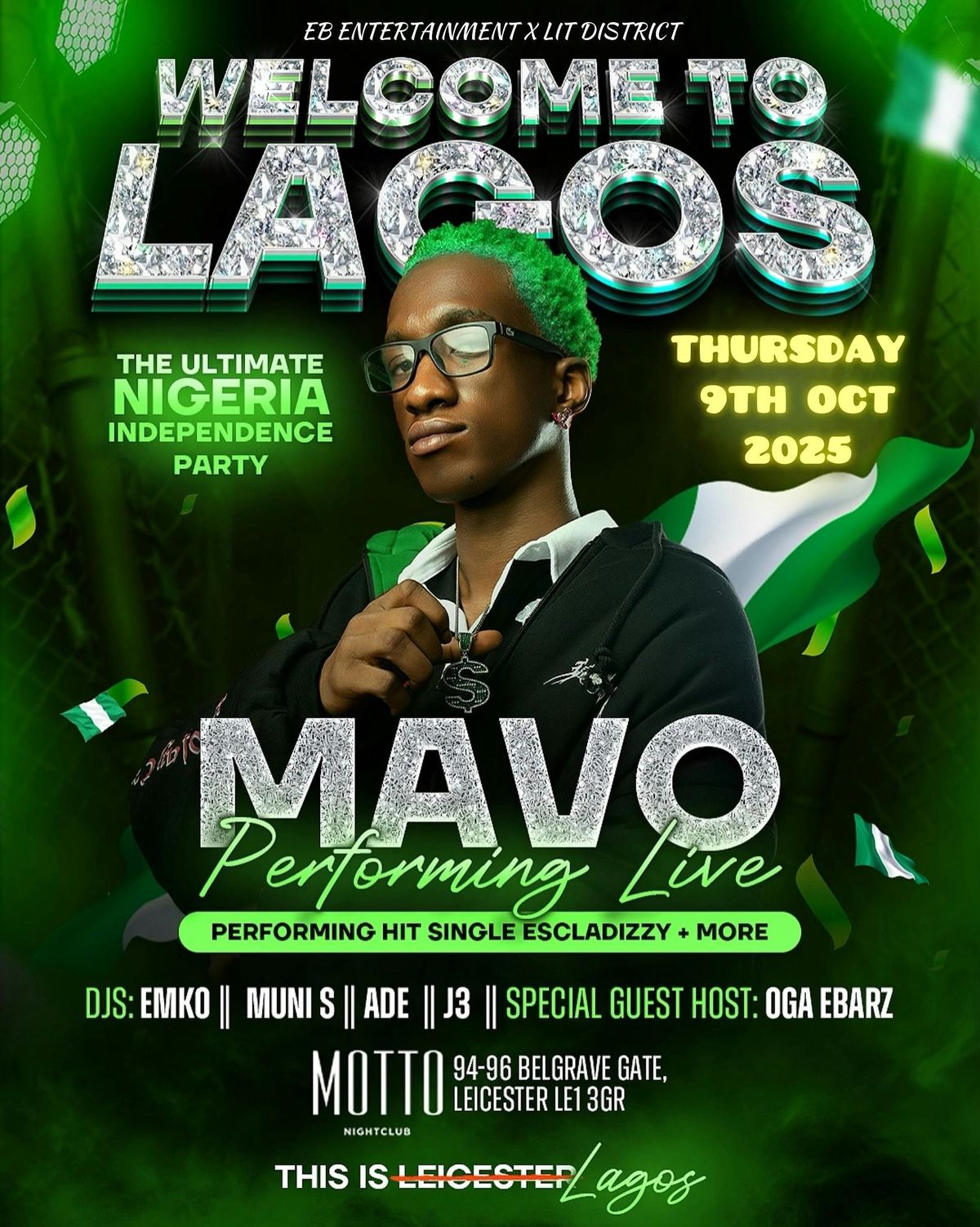 WELCOME TO LAGOS - MAVO PERFOMING LIVE , 9 October | Event in Leicester | AllEvents