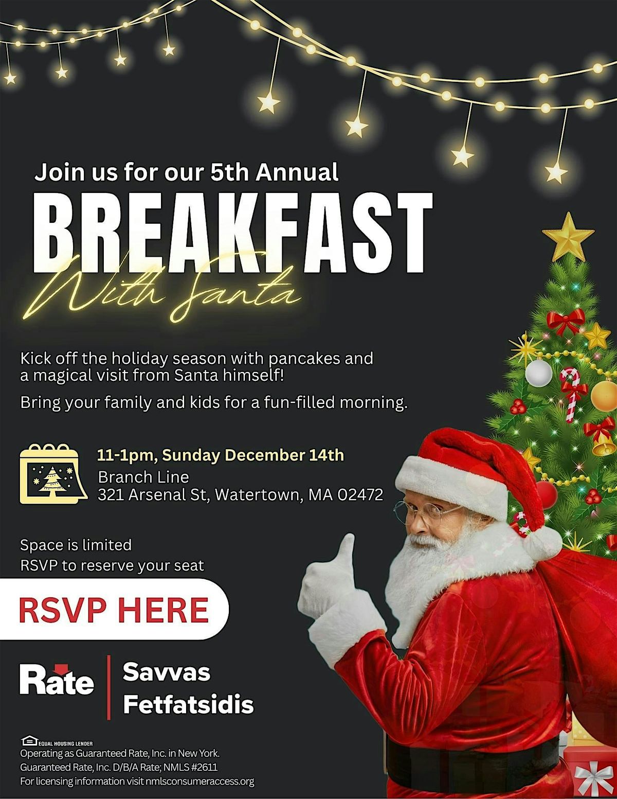 5th Annual Breakfast with Santa, 14 December | Event in Watertown | AllEvents