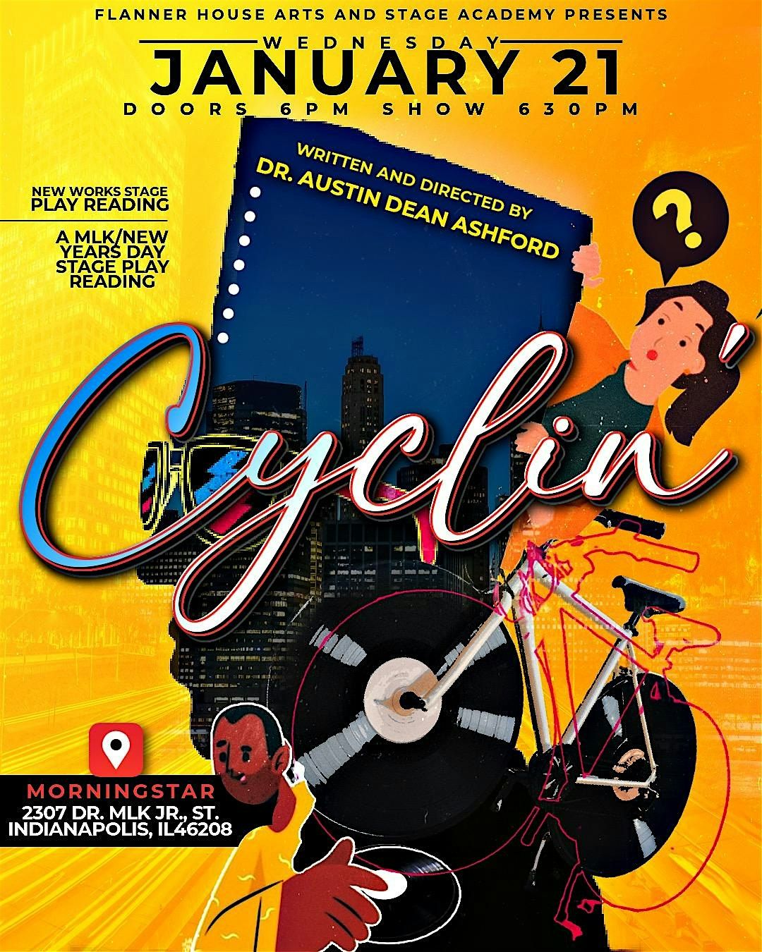 "CYCLIN'" New Works Stage Reading, 21 January | Event in Indianapolis | AllEvents