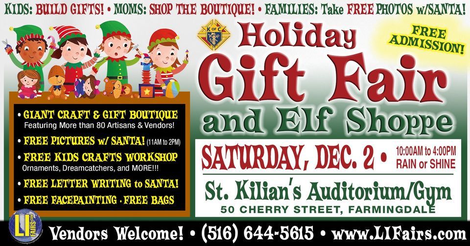 Annual St. Kilian Holiday Gift Fair & Elf Shoppe, St. Kilian Auditorium, 50 Cherry St
