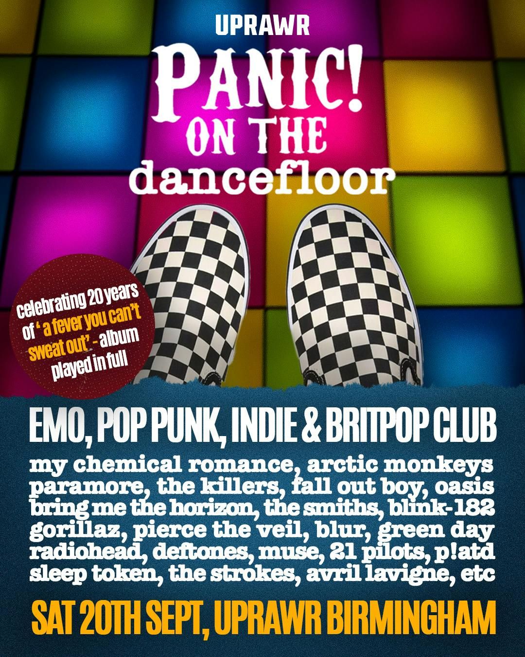 UPRAWR: Panic! on the Dancefloor - Emo, Indie, Pop-Punk and Britpop Clubnight + 20 years of Panic! at the Disco AFYCSO, 20 September