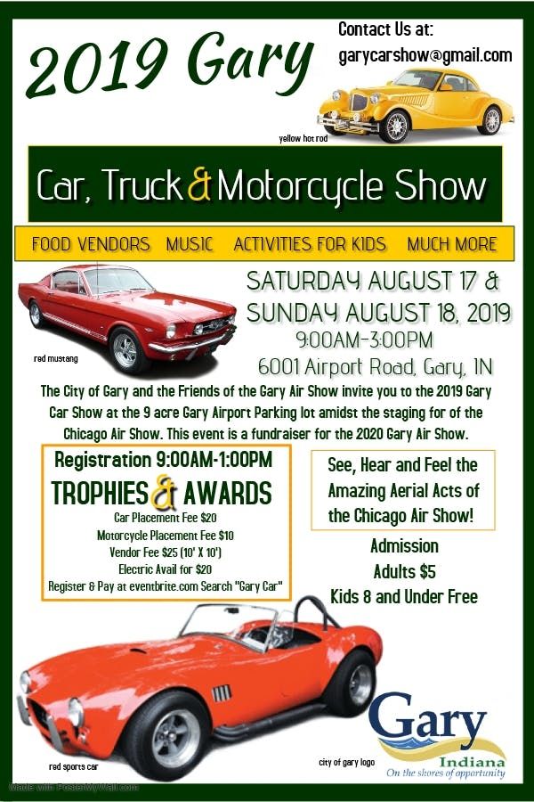 2019 Gary Car, Truck and Motorcycle Show, 6001 Airport Road, Gary