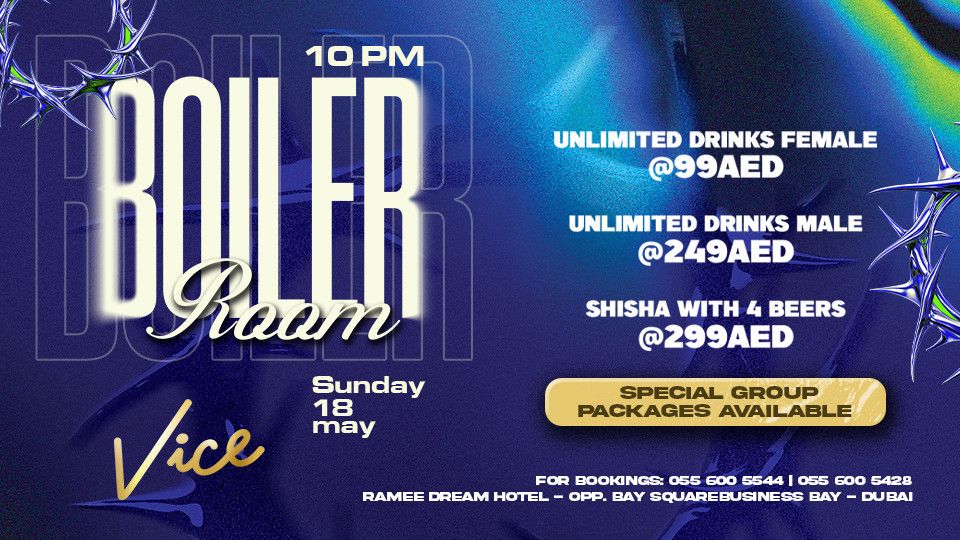 Boiler Room Sunday at Vice, Dubai, 18 May | Event in Dubai | AllEvents