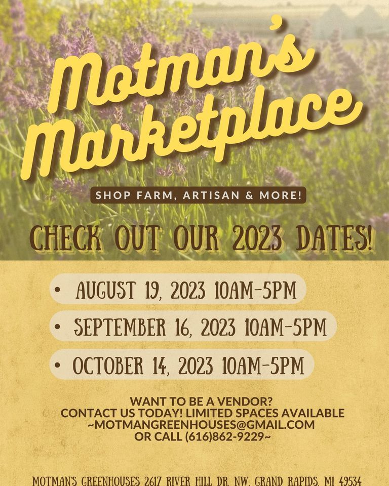 Motmans Marketplace August, Motman's Greenhouses, Allendale, August