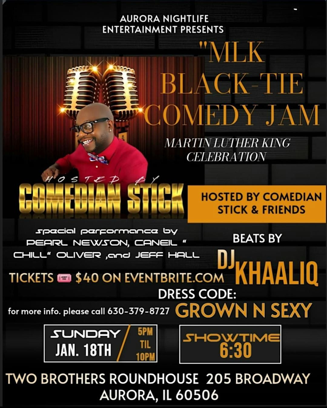 MLK BLACK-TIE COMEDY JAM, 18 January | Event in Aurora | AllEvents