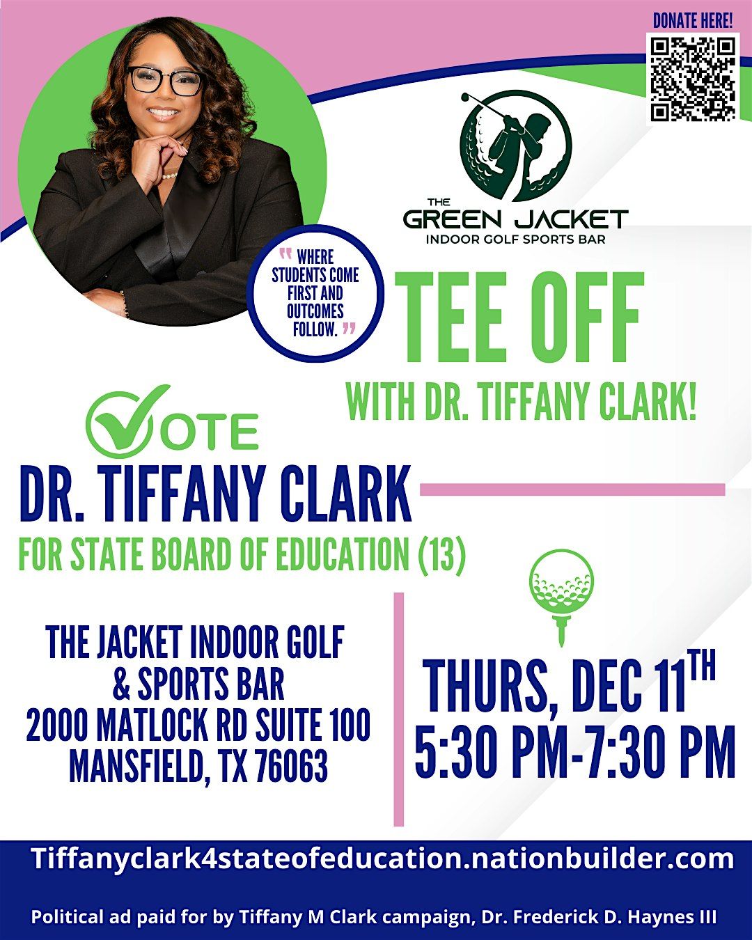 State Board of Education Campaign Kick-Off for Dr. Tiffany M. Clark, 11 December | Event in Mansfield | AllEvents