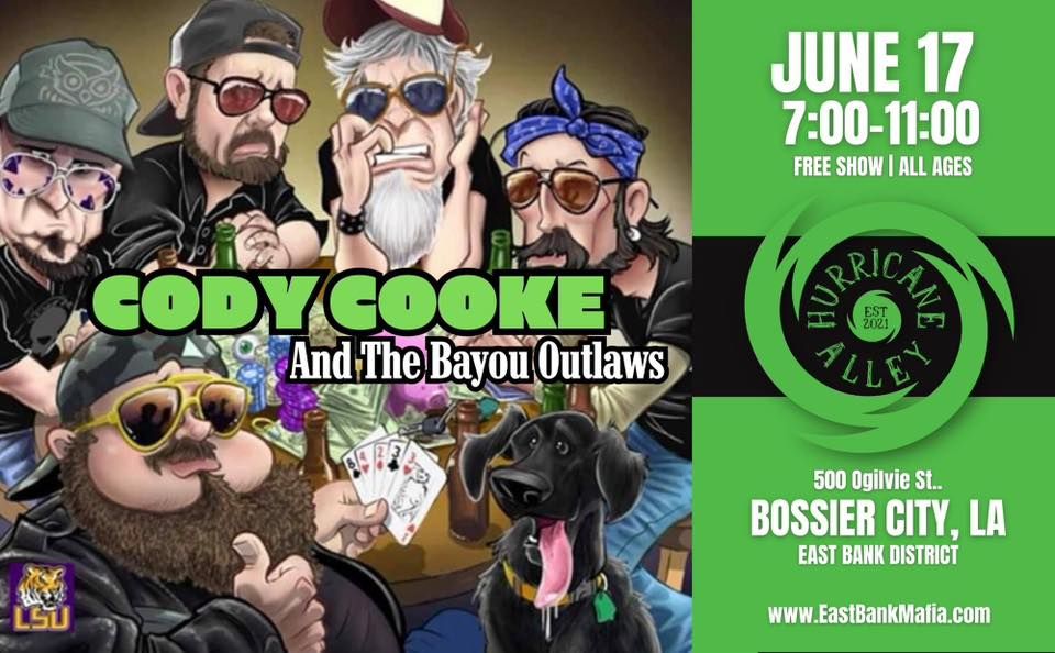 Cody Cook Cody Cooke & The Bayou Outlaws @ Hurricane Alley LIVE, 500 Ogilvie St ...