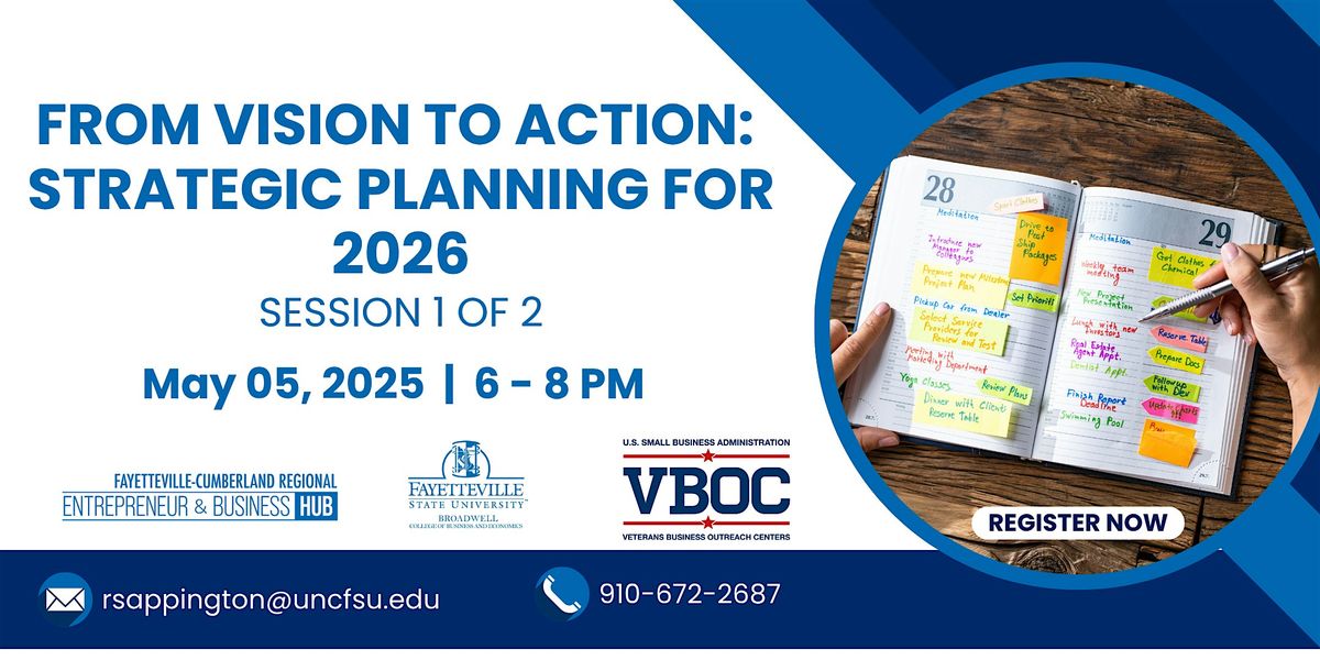 From Vision to Action: Strategic Planning for 2026 Session 1 of 2, 10 December | Event in Fayetteville | AllEvents