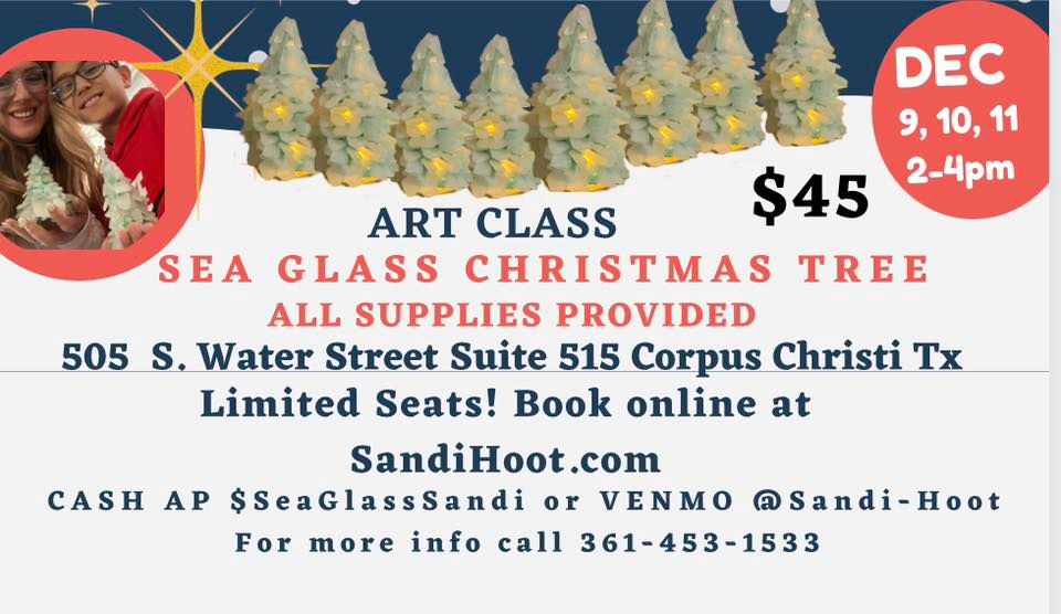 Sea Glass Art Class Dec 9, 10, 11, BFierce Wellness Studio, Corpus