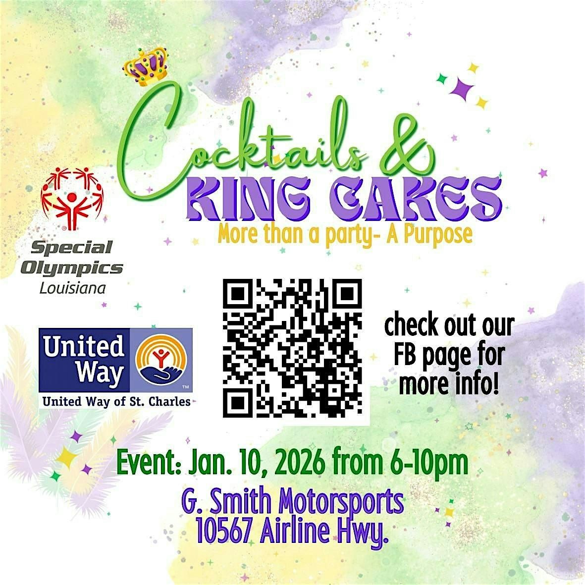 Cocktails & King Cakes Fundraiser 2026, 10 January | Event in Saint Rose | AllEvents