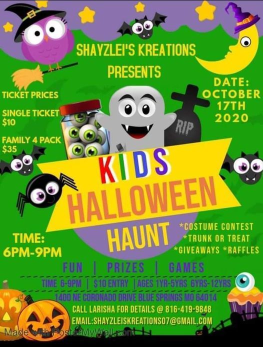 KIDS HALLOWEEN HAUNT, 1400 NE Coronado Dr, Blue Springs, MO 640143087