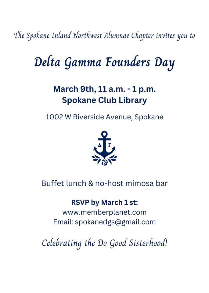Delta Gamma Founders Day, 1002 W Riverside Ave, Spokane, WA 992011104