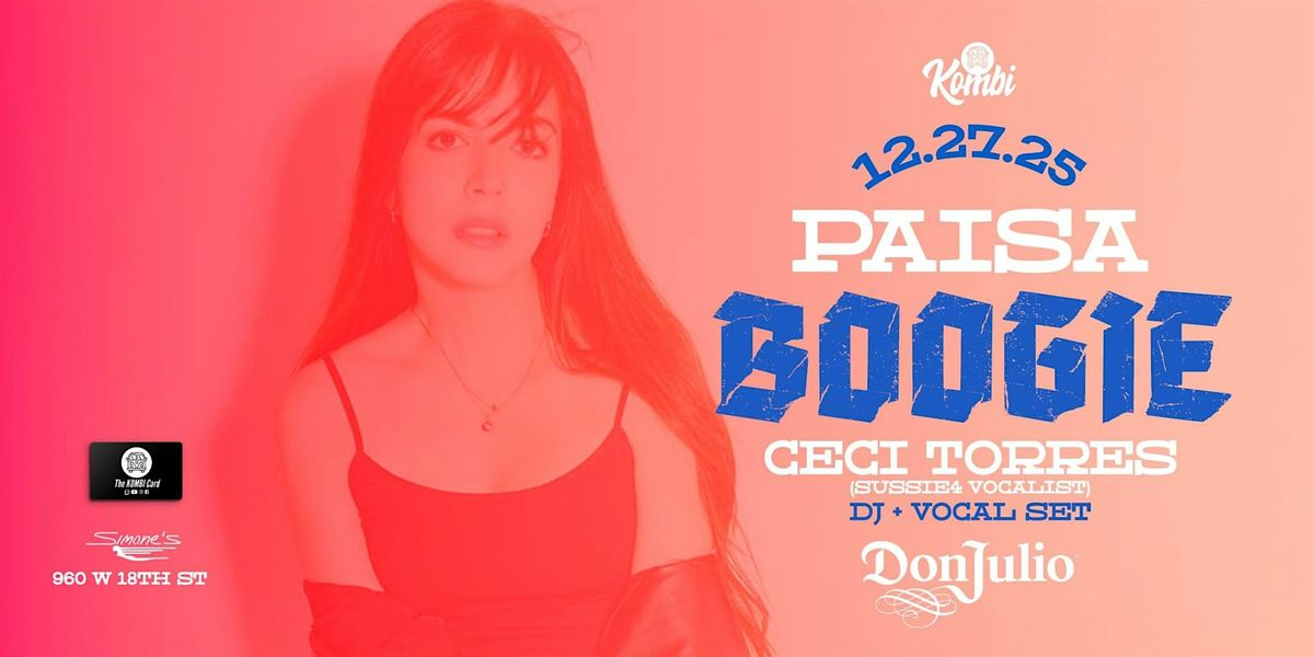 Special Rock/Pop, Mexican House, &  New Reggaeton ft: CECI TORRES (SUSSIE4), 27 December | Event in Chicago