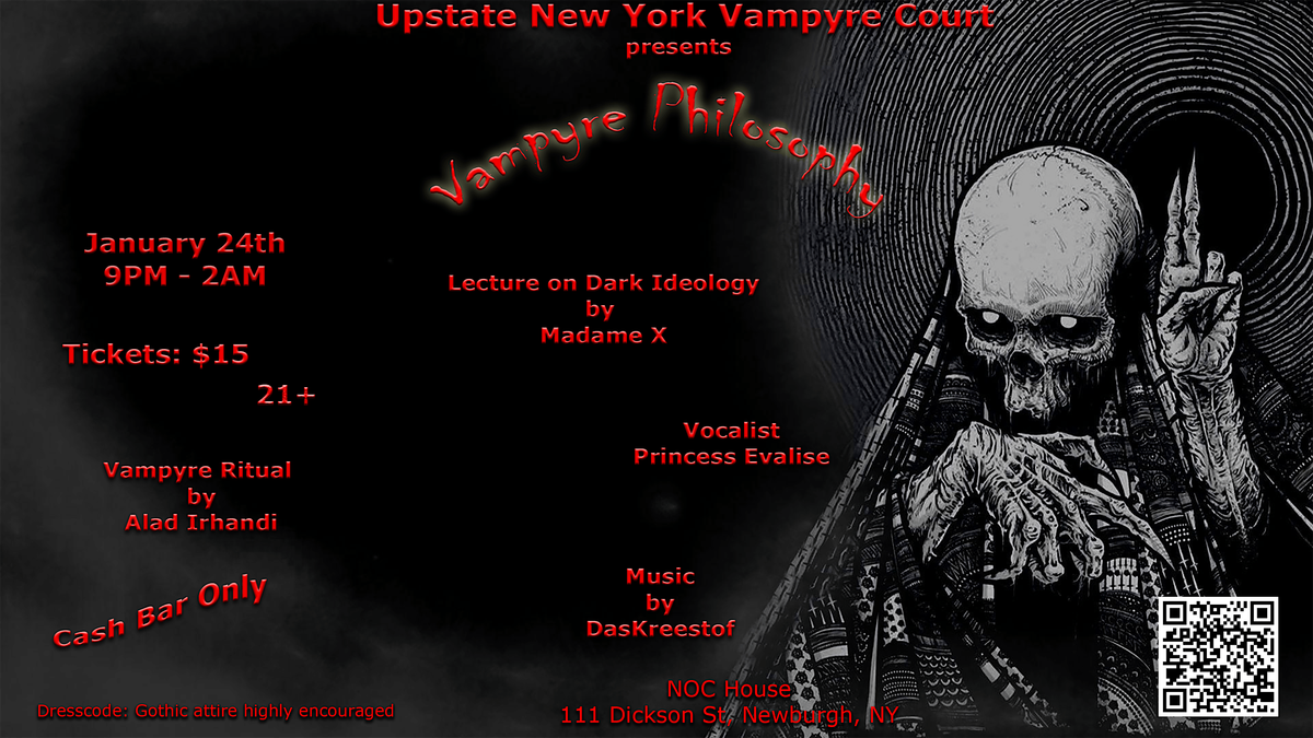 Upstate New York Vampyre Court presents Vampyre Philosphy, 24 January | Event in Newburgh | AllEvents