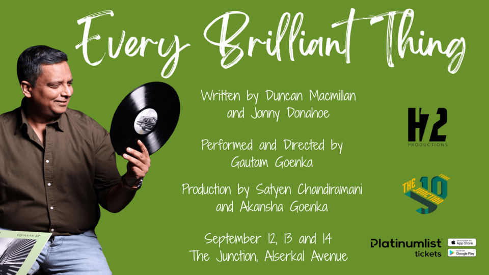 Every Brilliant Thing at The Junction in Dubai, 13 September | Event in Dubai | AllEvents