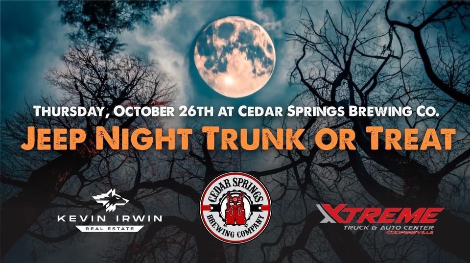 Trunk or Treat Jeep Night, Cedar Springs Brewery, 26 October 2023