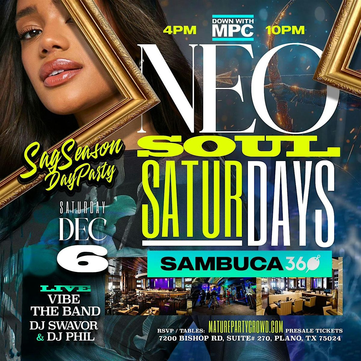 NEO SOUL "SATURDAYS" [SAG SEASON DAY PARTY] @ SAMBUCA 360, 6 December | Event in Plano | AllEvents