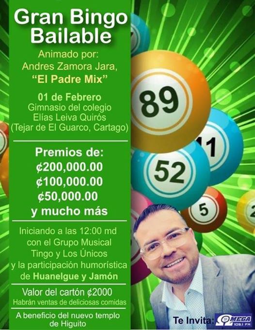 Gran Bingo Bailable Colegio Elias Leiva Quiros Cartago February 1 Allevents In