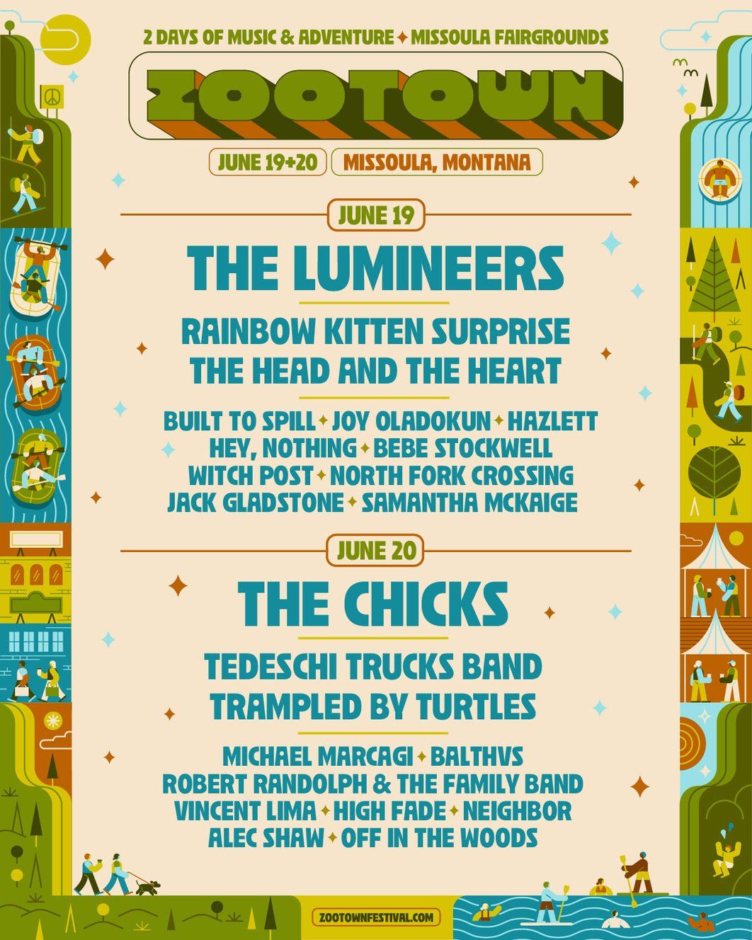 Zootown Festival: The Chicks  The Lumineers  Rainbow Kitten Surprise & Tedeschi Trucks Band - 2 Day Pass, 18 June