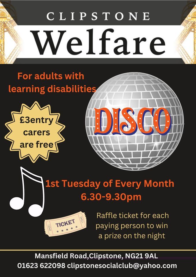 Disco for adults with learning disabilities, Clipstone Social Club