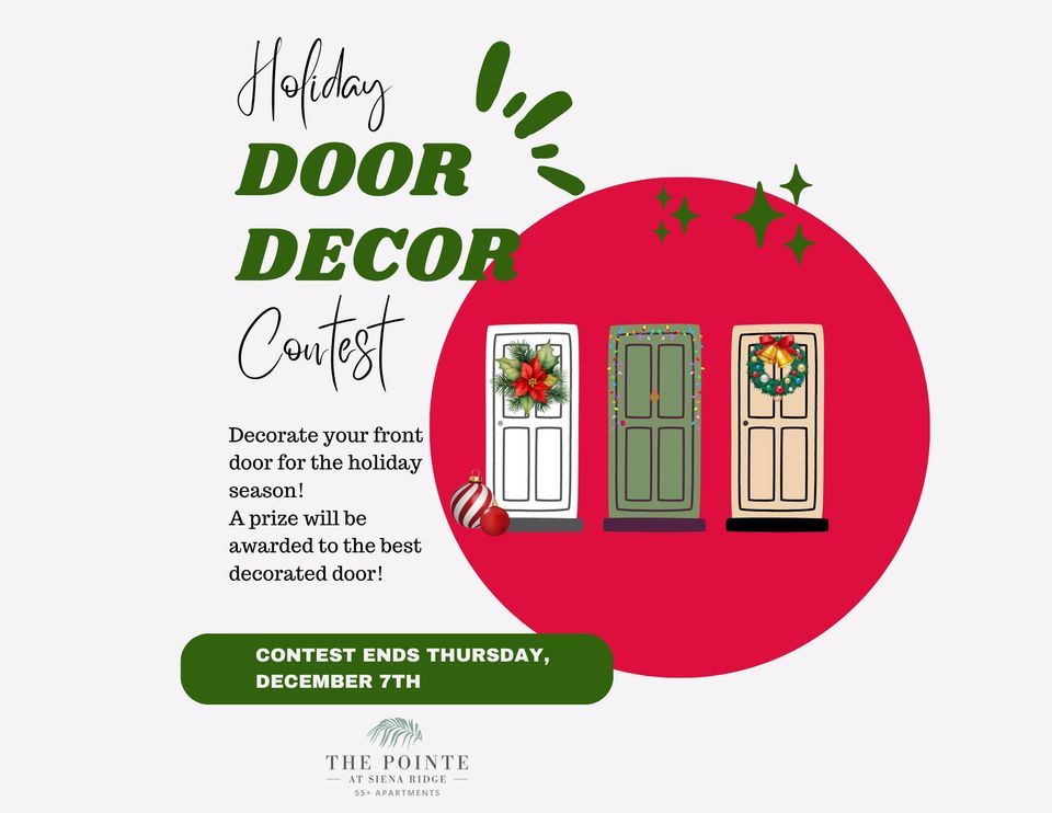 Holiday Door Decor Contest, The Pointe at Siena Ridge Apartments