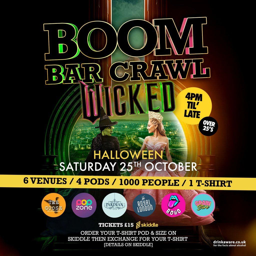 BOOM Bar Crawl [Wicked] Halloween (Over 25's), 25 October | Event in Wolverhampton | AllEvents