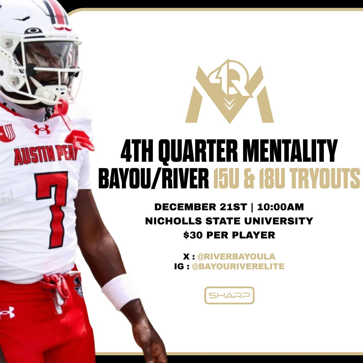 4th Quarter Mentality Bayou/River 7v7 Tryouts, 21 December | Event in Thibodaux | AllEvents