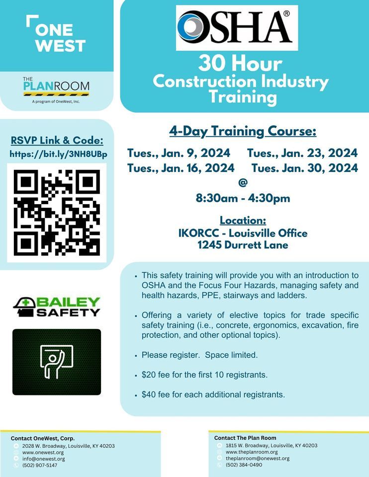 OSHA 30 Construction Industry Training Series, 1245 Durrett Ln, Louisville, KY 402132025