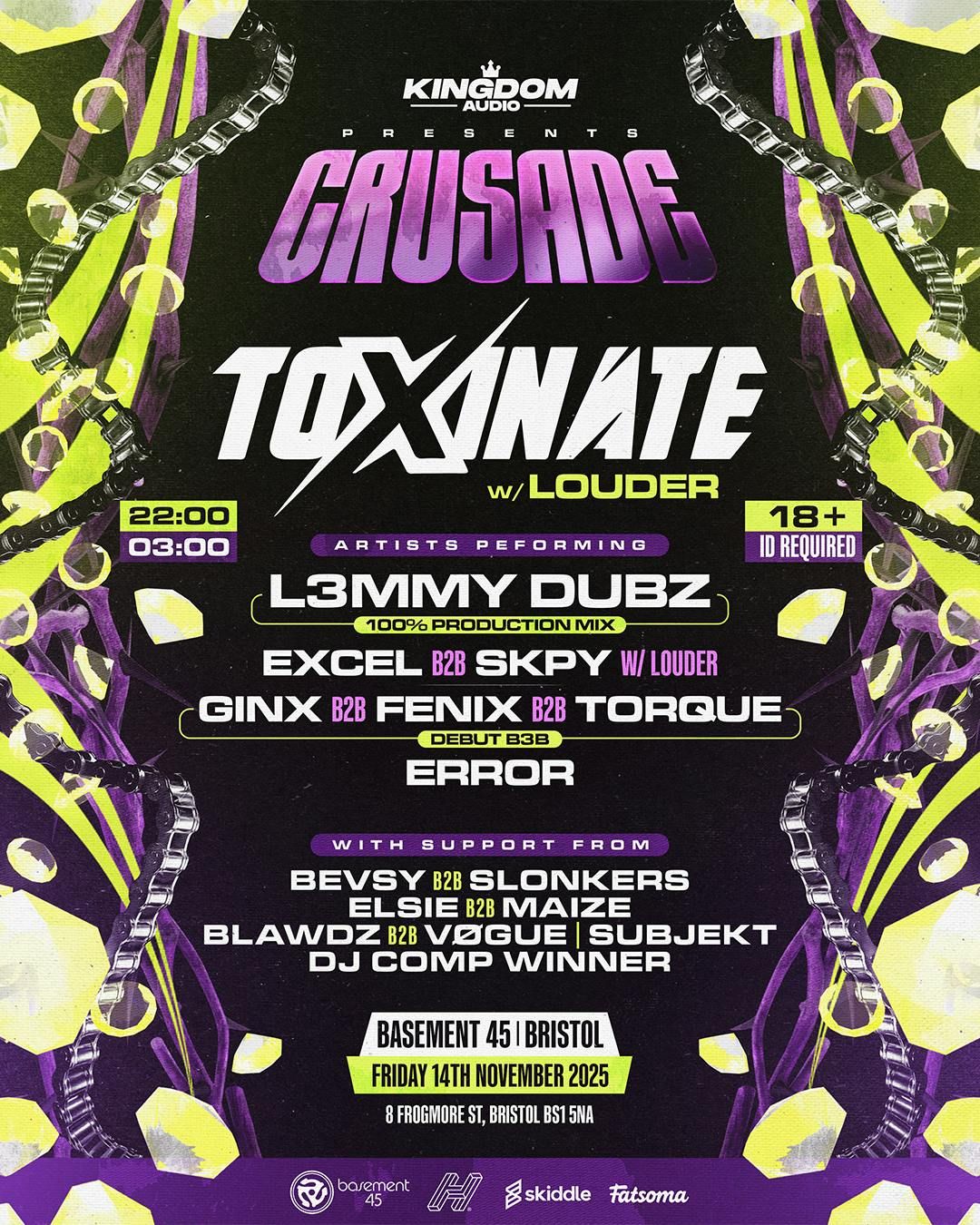 Kingdom Audio Presents: Crusade ft. Toxinate w/ MC Louder, 14 November | Event in Bristol | AllEvents