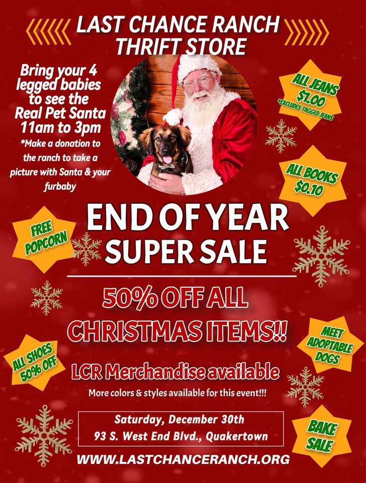 End of Year Sale LCR Thrift Store, 93 S West End Blvd, Quakertown, PA