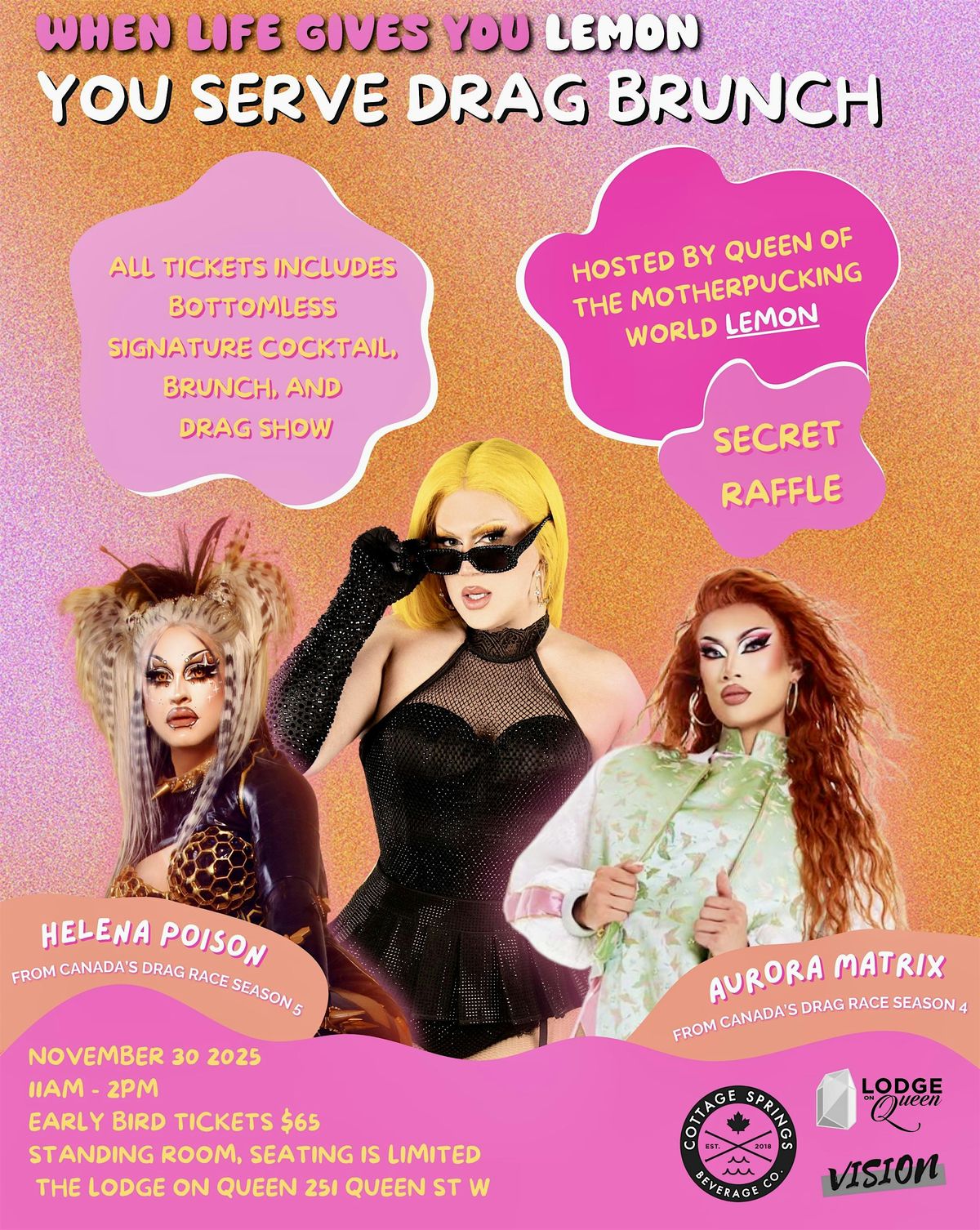 WHEN LIFE GIVES YOU LEMON : Toronto’s Fiercest Drag Brunch Returns!, 30 November | Event in Toronto | AllEvents