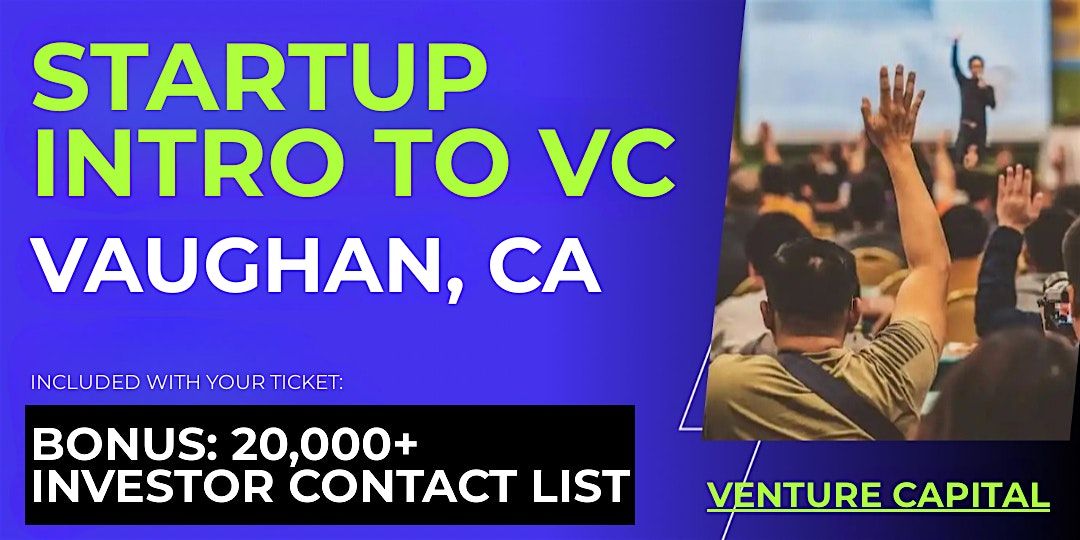 Startup Intro to VC: Guide for Vaughan Founders | Event in Vaughan | AllEvents