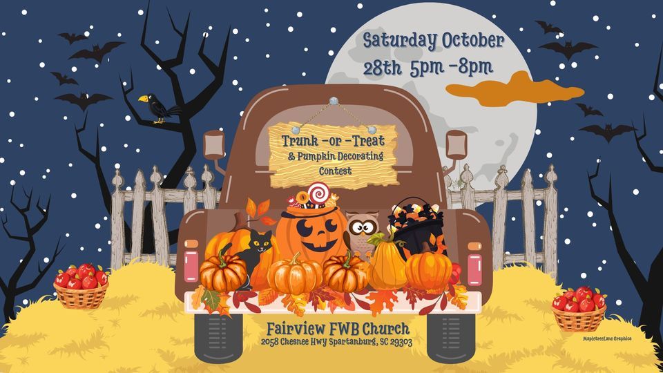 Trunk or Treat Pumpkin Decorating Contest, 2058 Chesnee Hwy, Spartanburg, SC 293033322