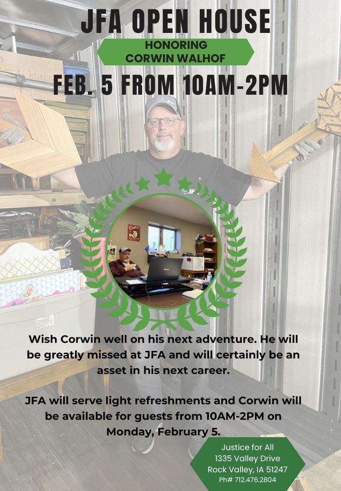 Open House for Corwin Walhof, 1335 Valley Dr, Rock Valley, IA 51247