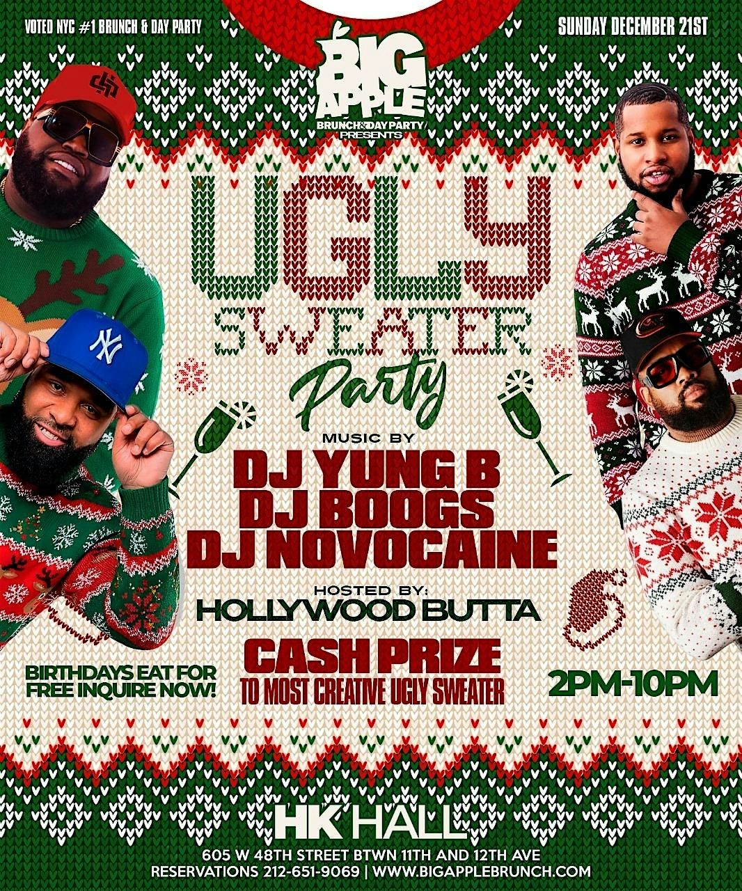 Ugly Sweater Party at the Big Apple Brunch, 21 December | Event in New York | AllEvents