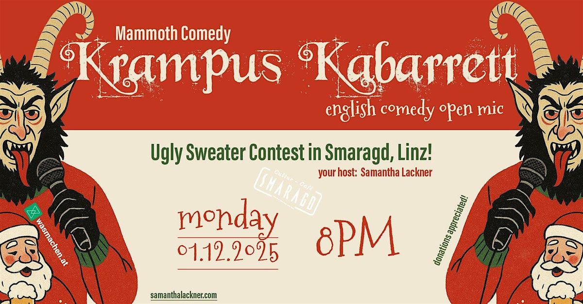 Krampus Kabarett English Comedy Open Mic Dec 1st, 1 December | Event in Linz | AllEvents