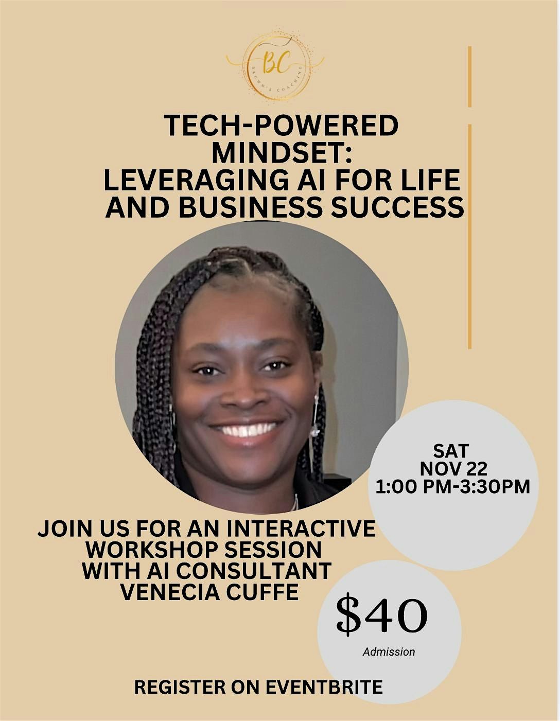 Tech-Powered  Mindset: Leveraging AI for Life  and Business Success, 22 November | Event in East Hartford