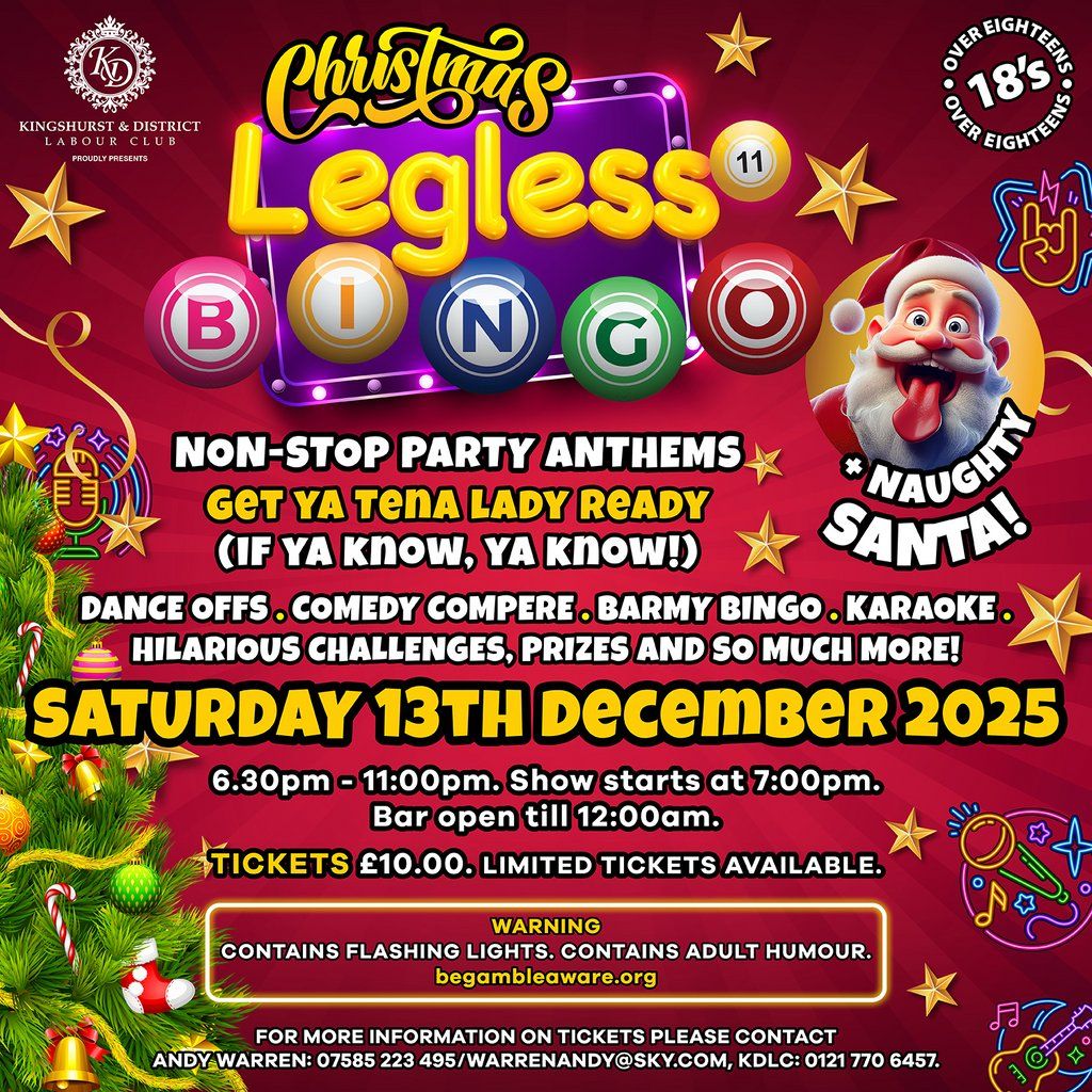 Legless 11 Bingo - With Naughty Santa, 13 December | Event in Solihull | AllEvents