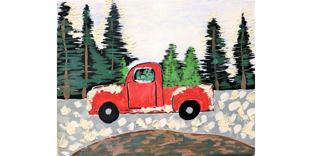 Red Christmas Truck in a Winter Pine Forest Painting Class | Event in Windsor | AllEvents