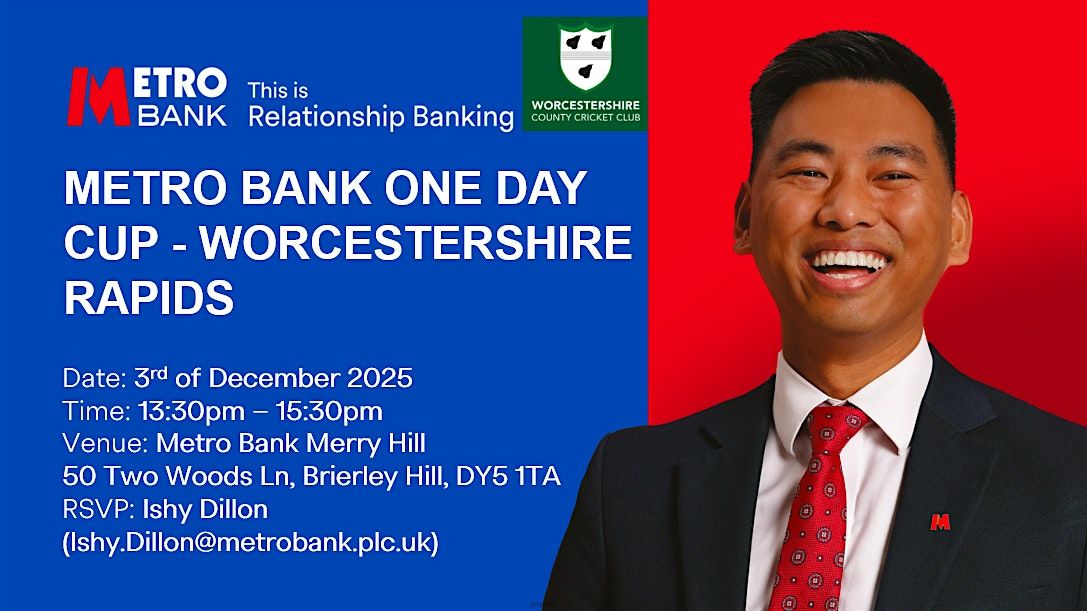 METRO BANK ONE DAY CUP - WORCESTERSHIRE RAPIDS, 3 December | Event in Brierley Hill | AllEvents