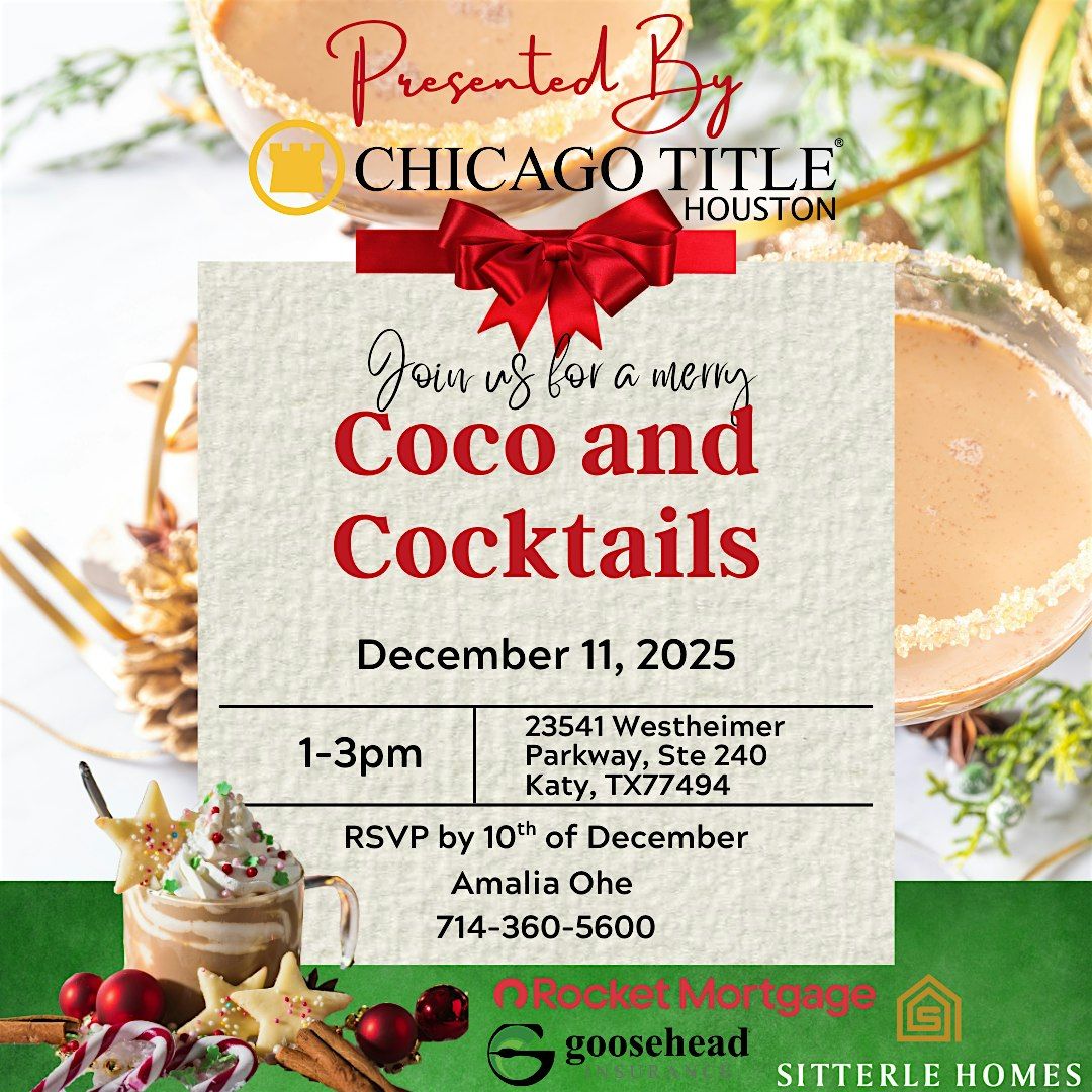 Coco and Cocktails, 11 December | Event in Katy | AllEvents