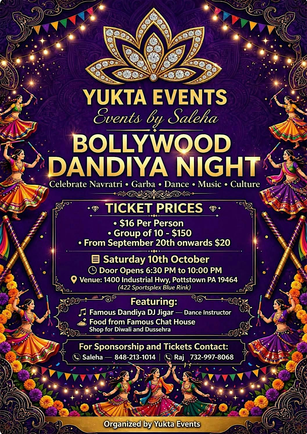 Sportsplex Signage BOLLYWOOD DANDIYA NIGHT in Pennsylvania, 422 Sportsplex, Pottstown, 10 ...