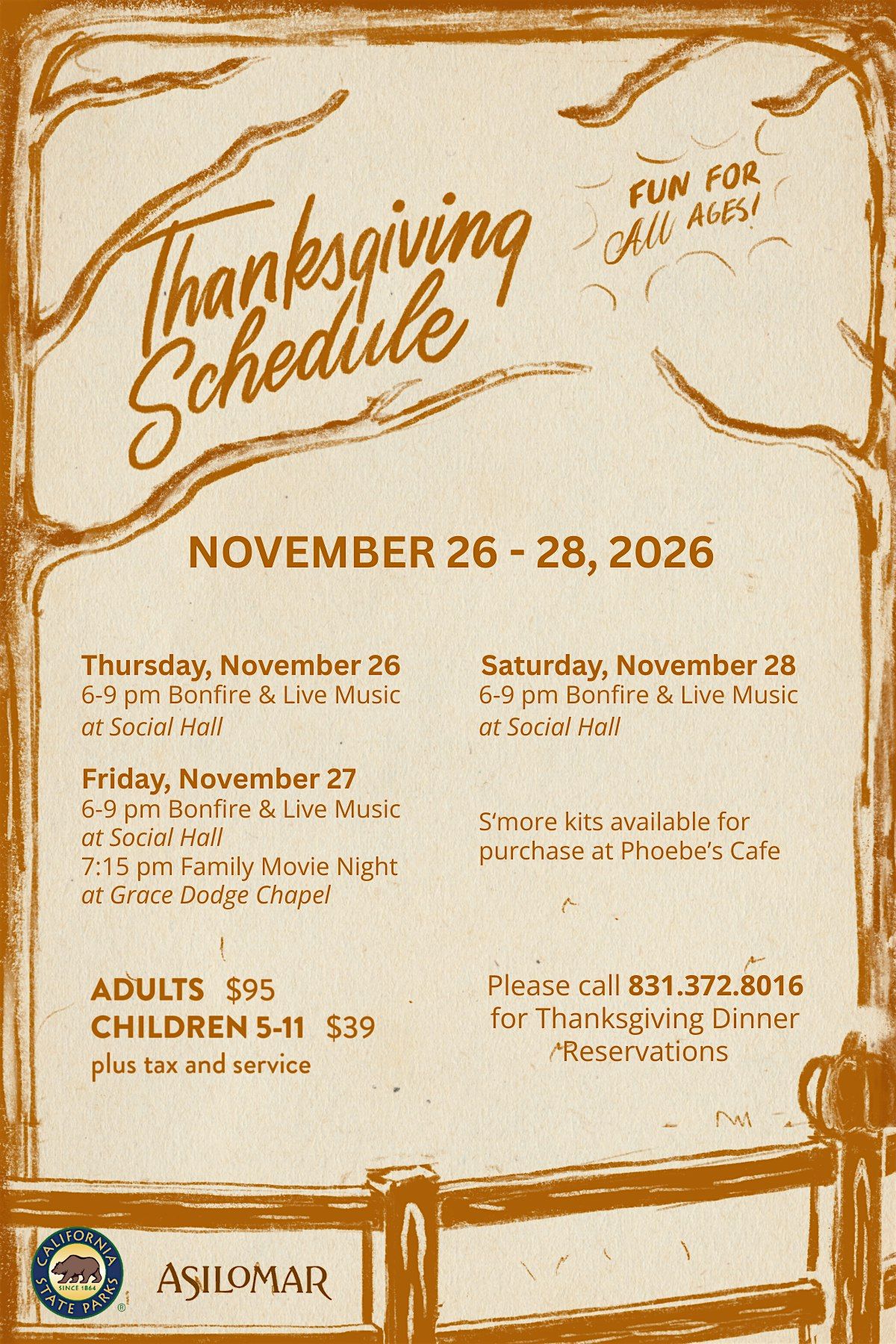 Thanksgiving 26 at Asilomar, Crocker Dining Hall, Pacific Grove, 26 ...